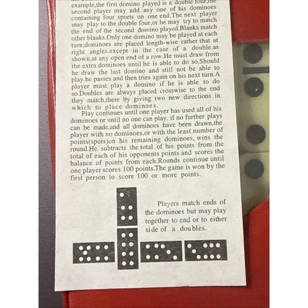 Vintage Dominoes Double Six 28 Tile Set Taiwan Red Case Classic Game Night Fun